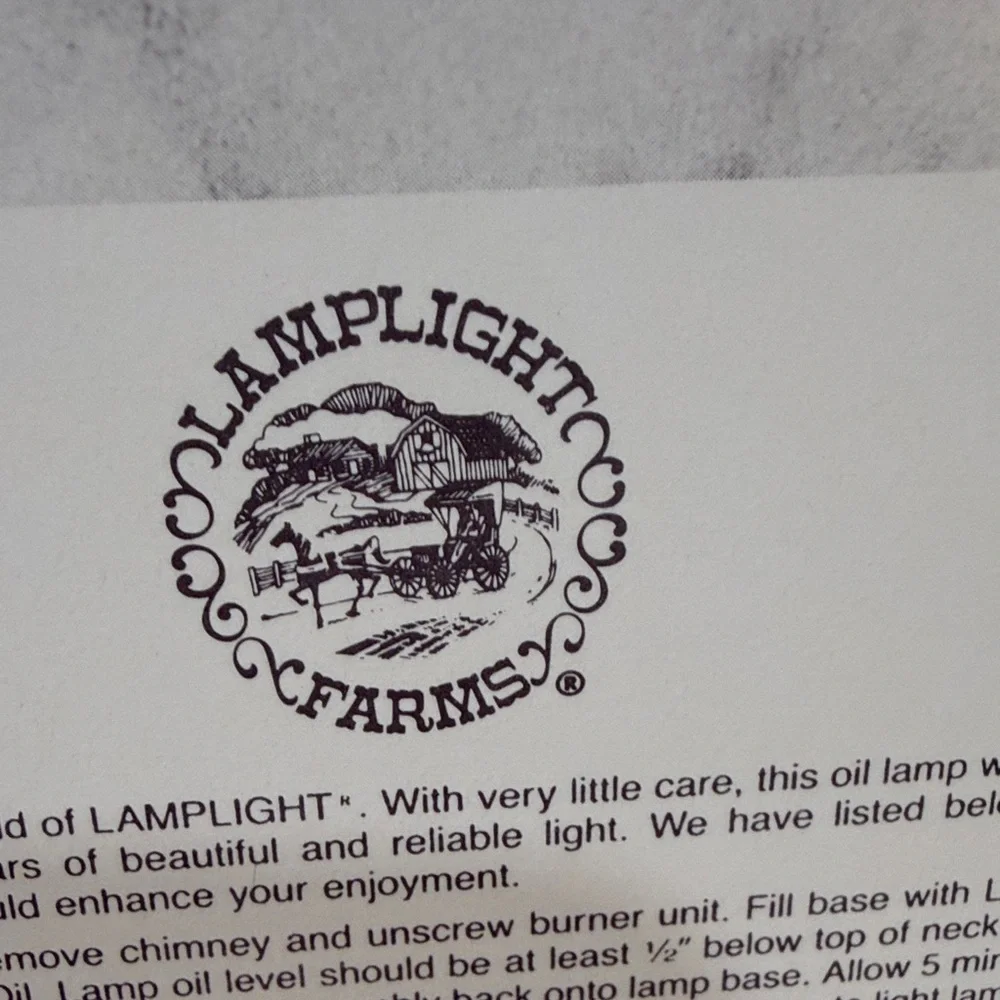 NEW IN BOX Lamplight Farms Glass Oil Lamp